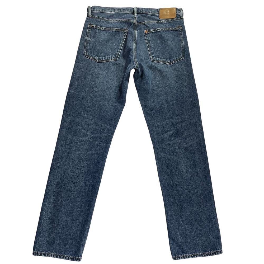 H&M & Denim Blue Jeans Men's 33 (Fits 34x32) Button Fly All Cotton Straight Leg - Picture 2 of 8